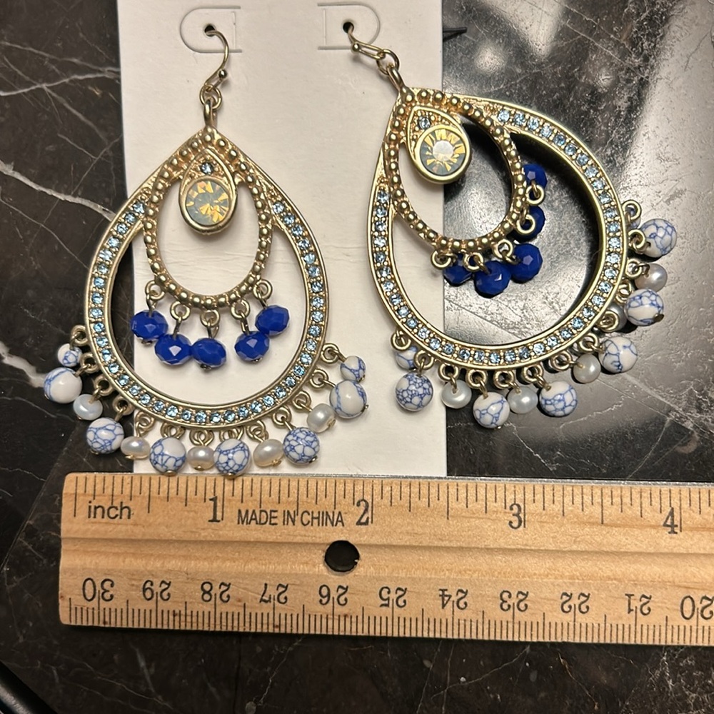 BEADED⚜️CHANDELIER⚜️TEARDROP EARRINGS